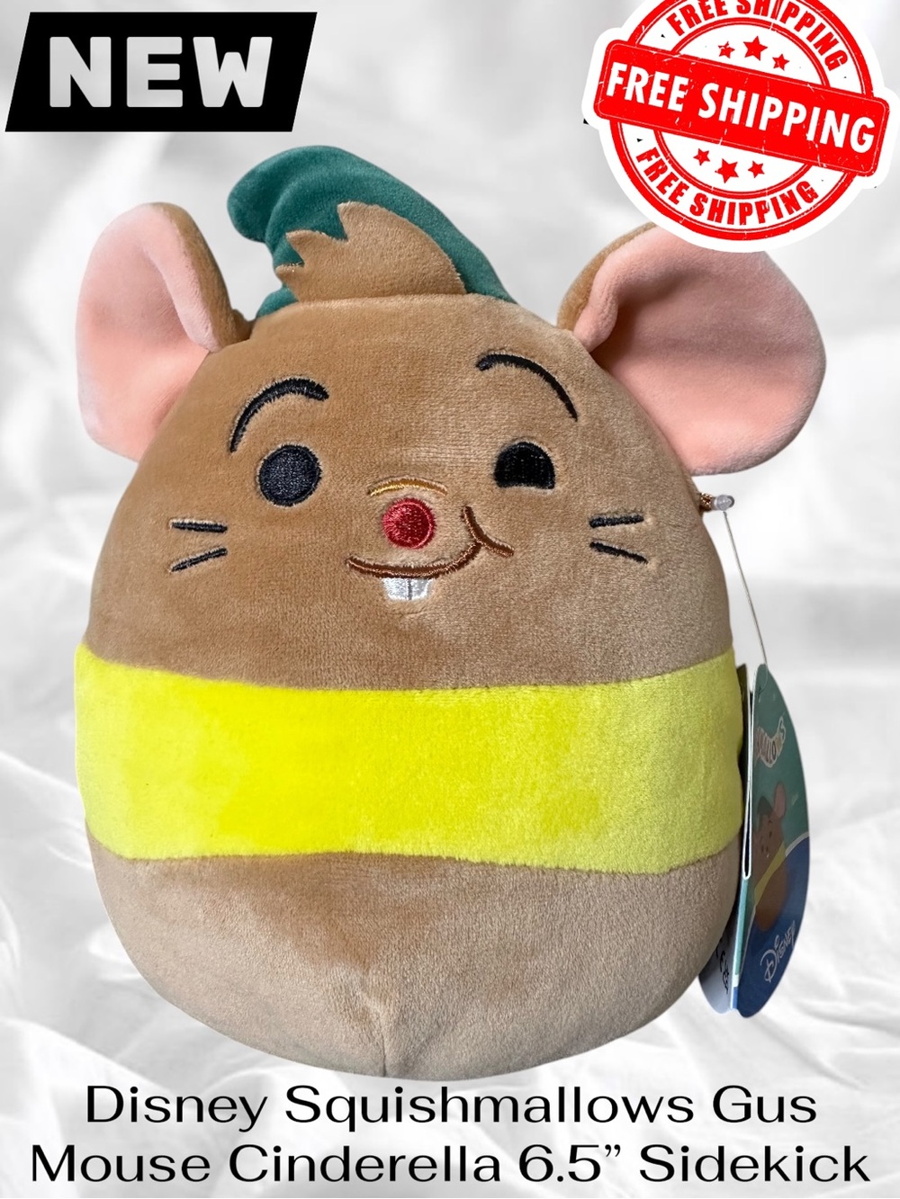 Disney Squishmallows Gus Mouse Cinderella 6.5” Sidekick FREE SHIPPING